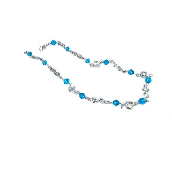 Classic Silver 925 Jewelry Topaz Crystal Gemstone Ankle Bracelet. - Picture 6 of 6